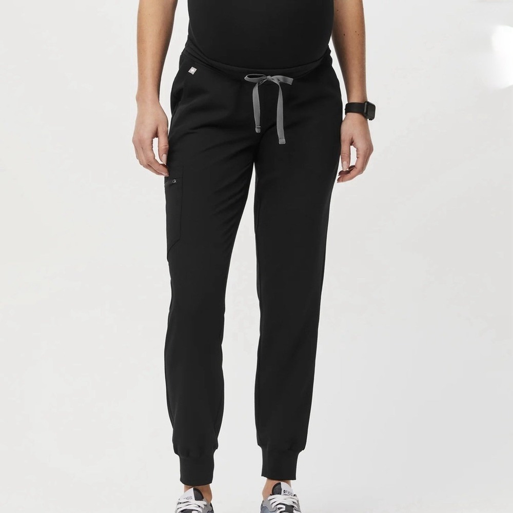 FIGS Women's Black Zamora Maternity Jogger Scrub Pants Small/Tall Full Panel - Picture 10 of 10